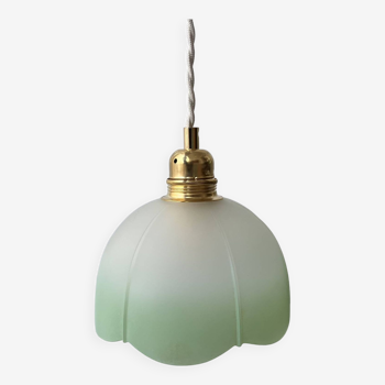 Vintage green and white flower pendant light - 2 copies available