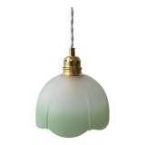 Vintage green and white flower pendant light - 2 copies available