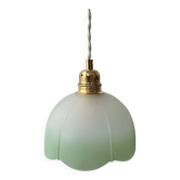Vintage green and white flower pendant light - 2 copies available