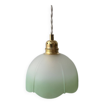 Vintage green and white flower pendant light - 2 copies available