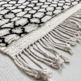 Moroccan berber carpet m'rirt ecru with small graphic patterns 327x218cm