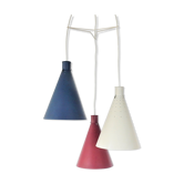 Rare set of 3 conical pendant lamps by Alf Svensson for Bergboms, Sweden 1950's, 2 available