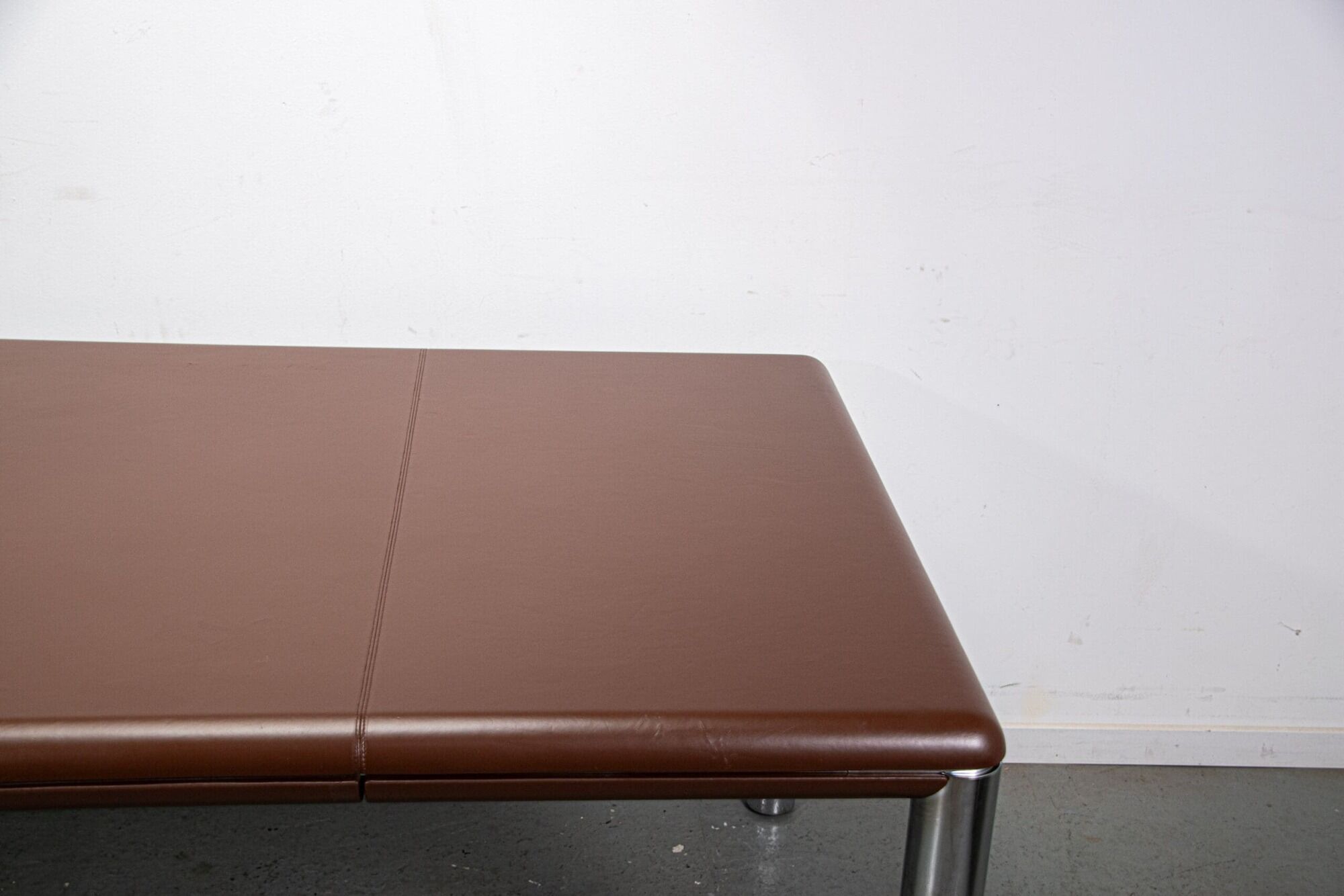 No. 3055D table desk and No. 3076 credenza extension from the Pfister Executive Office Collection for KnollStudio, circa 1988