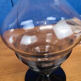 Vase vintage en verre, détails noirs en relief