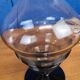 Vintage glass vase, black embossed details