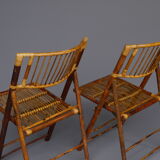 Vintage Bamboo and Rattan Folding Chairs, 1970s, Set of 2
