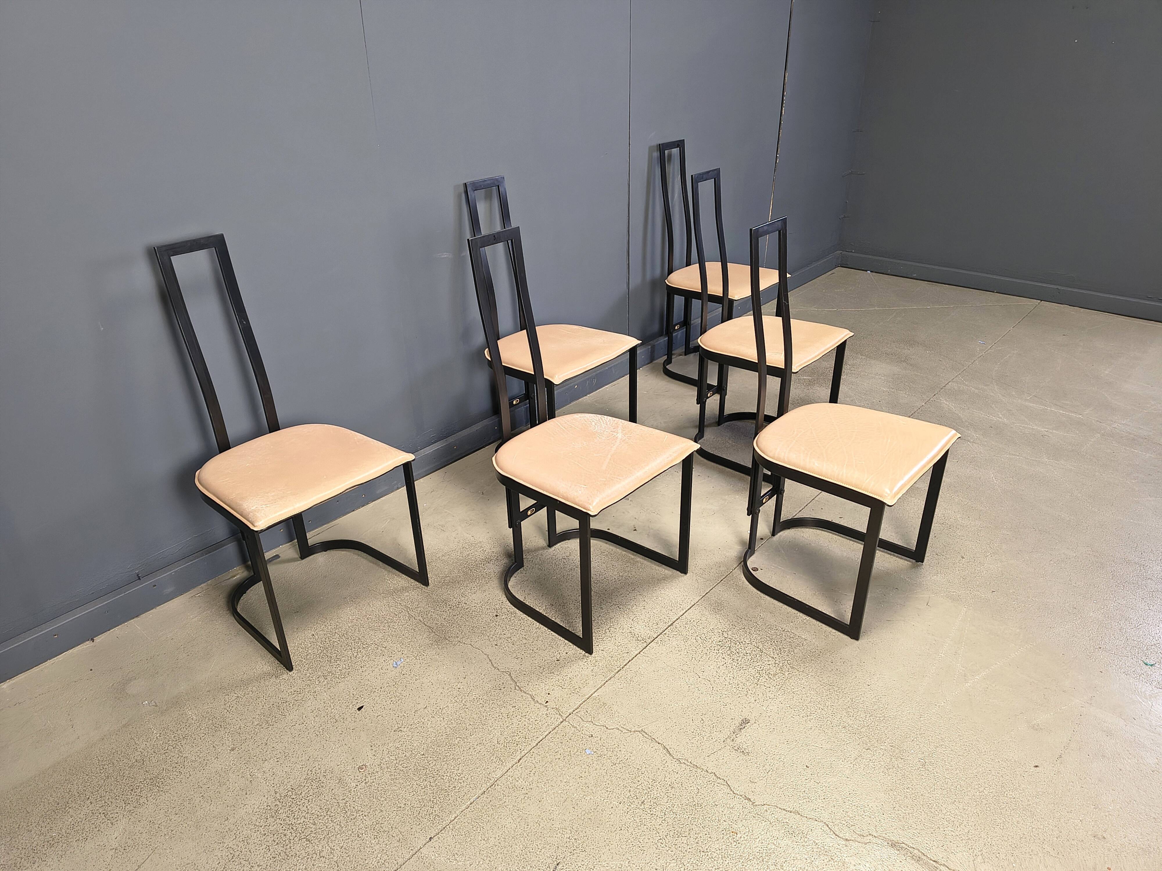 Gastone Rinaldi postmodern dining chairs for Thema Italy, 1980s - set