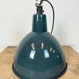 Industrial Petrol Enamel Factory Pendant Lamp, 1960s