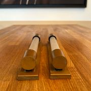 Pair of vintage modernist wall lamps copper, France 1930