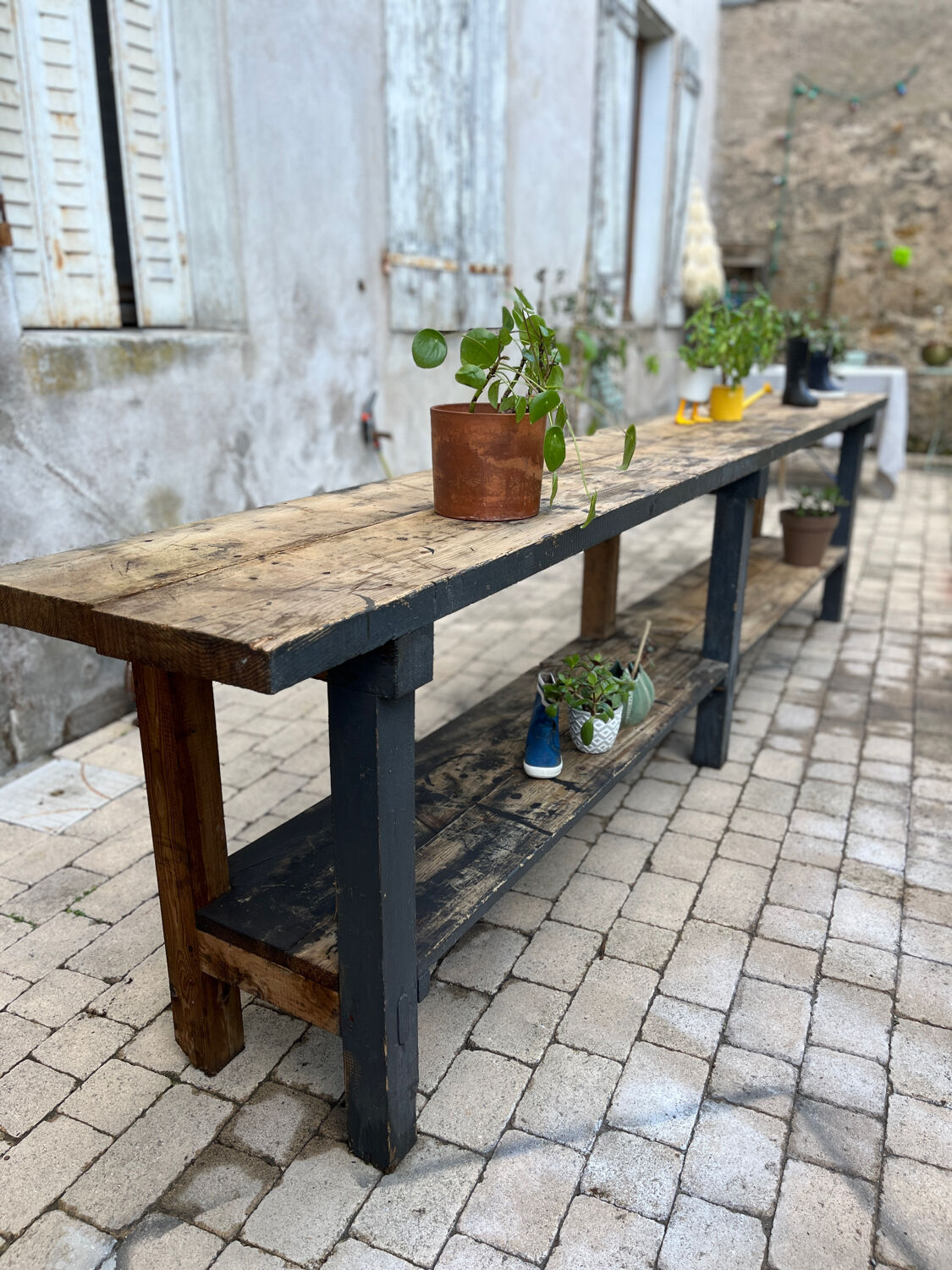 Old workbench 3m30 all in wood