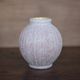 Signed crinkled enamel round vase, pink Art Deco vase, interior decoration, collection