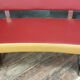 Pair of semi-moon benches in skai and chrome steel