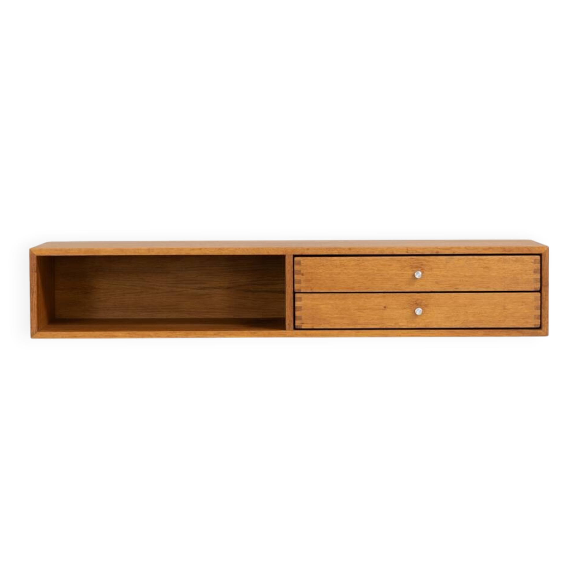 Rare console murale « Modèle 132 » en chêne par Aksel Kjersgaard (Danemark, années 1950).
