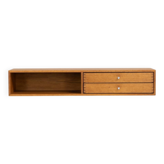 Rare console murale « Modèle 132 » en chêne par Aksel Kjersgaard (Danemark, années 1950).