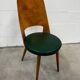 Vintage Baumann chair from the 1950s - curved wood and green seat.