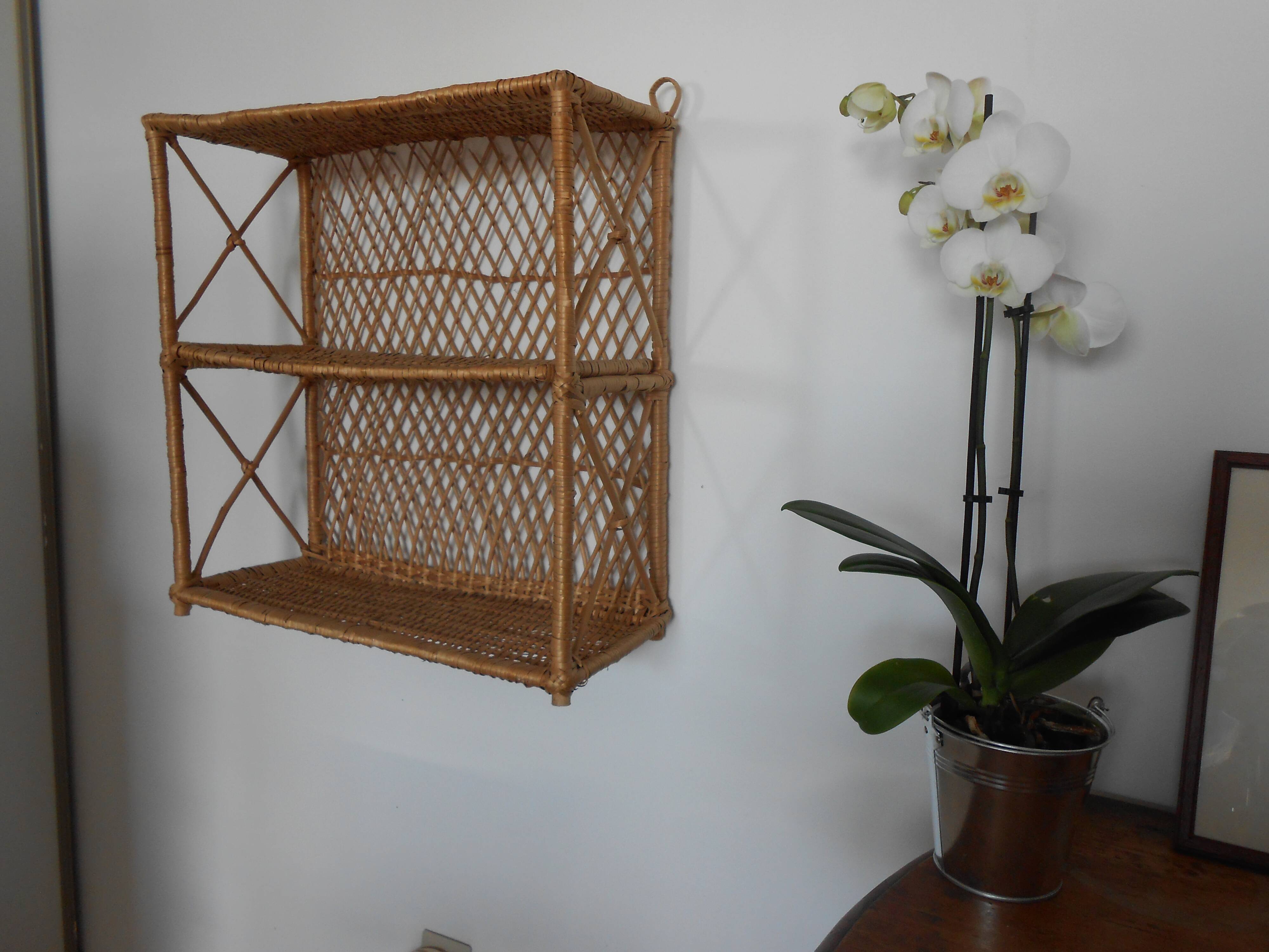 Rattan shelf
