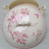 Soupière en terre de fer de Gien modèle Aubépine rose