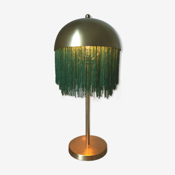 Metal and fringed lamp