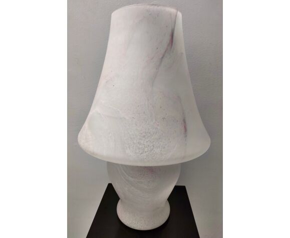 Murano glass table lamp with a pink marble effect, italy