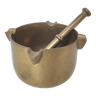 Round brass ashtray and pestle