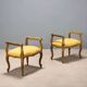 Pair of antique baroque-style benches in carved wood, Italy, 20th century.