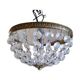 Crystal pendeloques basket ceiling light