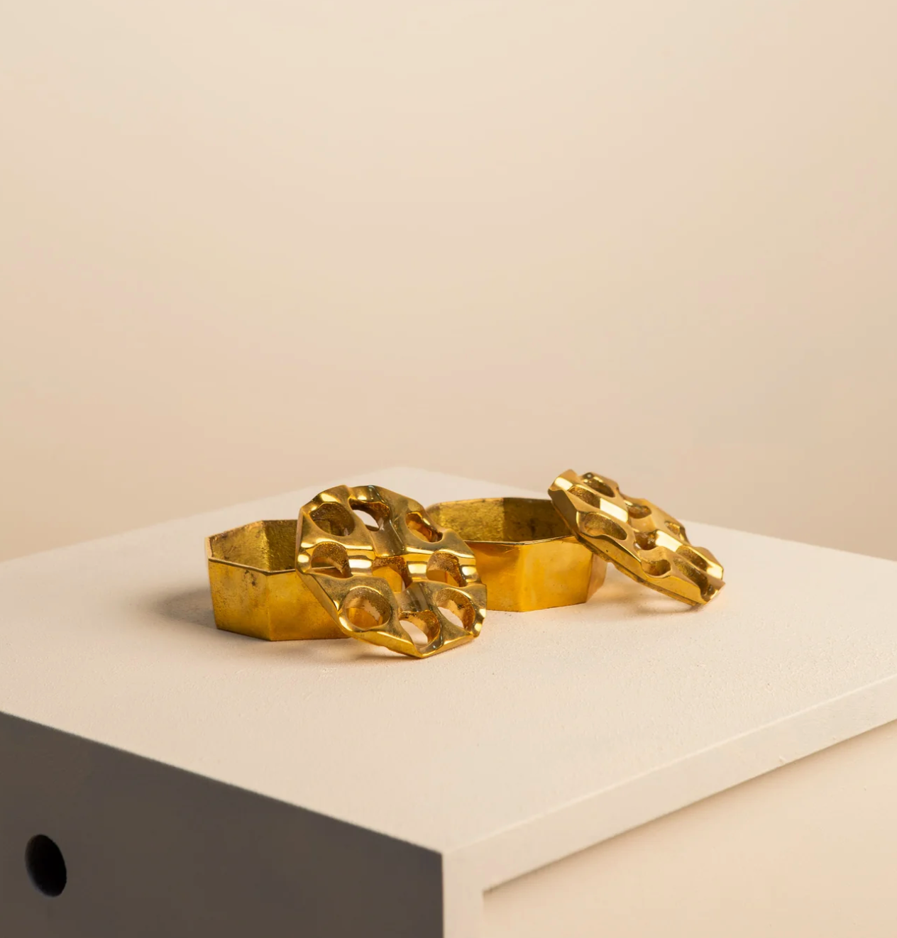 Pair of brass ashtrays by Holger Bäckström & Bo Ljungberg 70's