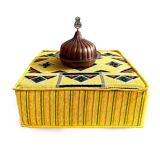 Turkish yellow floor sofa table, bohemian pouf