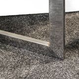 Elegante Console space age con specchio in acciaio e vetro Anni 70