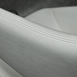 Lounge chair w/ footrest in white leather by alfredo häberli for moroso, italy, c. 2000's