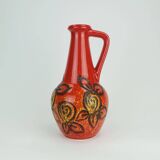 bay keramik 1960's 70's vintage VASE red yellow black lava pattern model 67