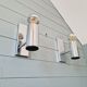Pair of tubular chrome-plated metal wall sconces, 1970s
