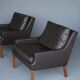 x2 Danish leather armchairs by Georg Thams, Denmark 1960s
