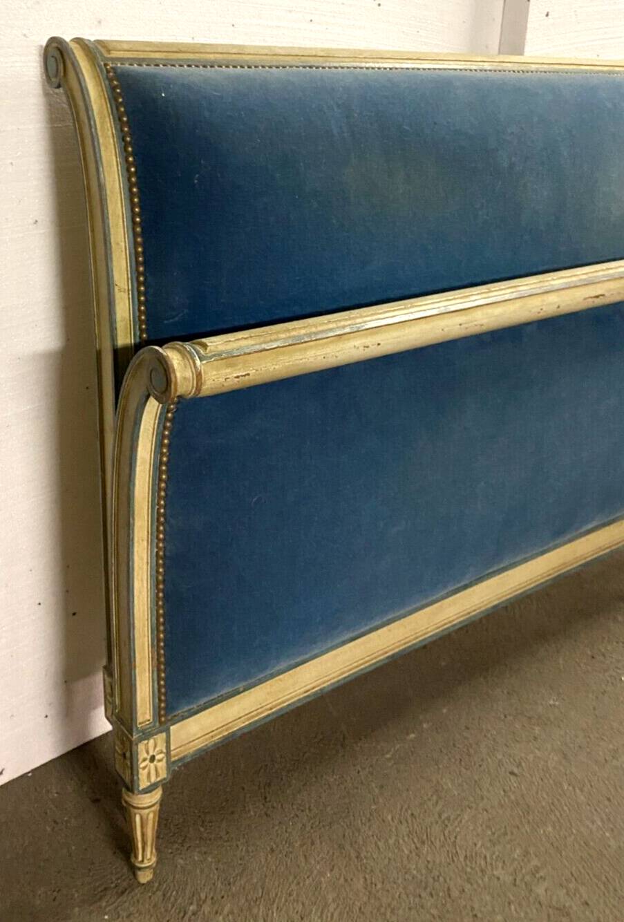 Directoire style bed in patinated beech, 20th century