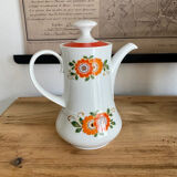 Théière orange vintage