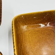 Lot 3 plats carrés en grès Deco Hälsingborg K.J. Svensson