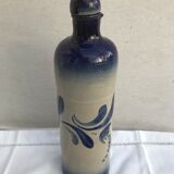 Bouteille grès bleu & gris alsace A. Ehret avec bouchon vintage