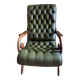 Fauteuil chesterfield en cuir vintage