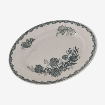 Old oval dish terre de fer manufacture st amand model: daisy