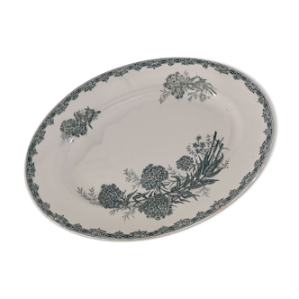 Old oval dish terre de fer manufacture st amand model: daisy