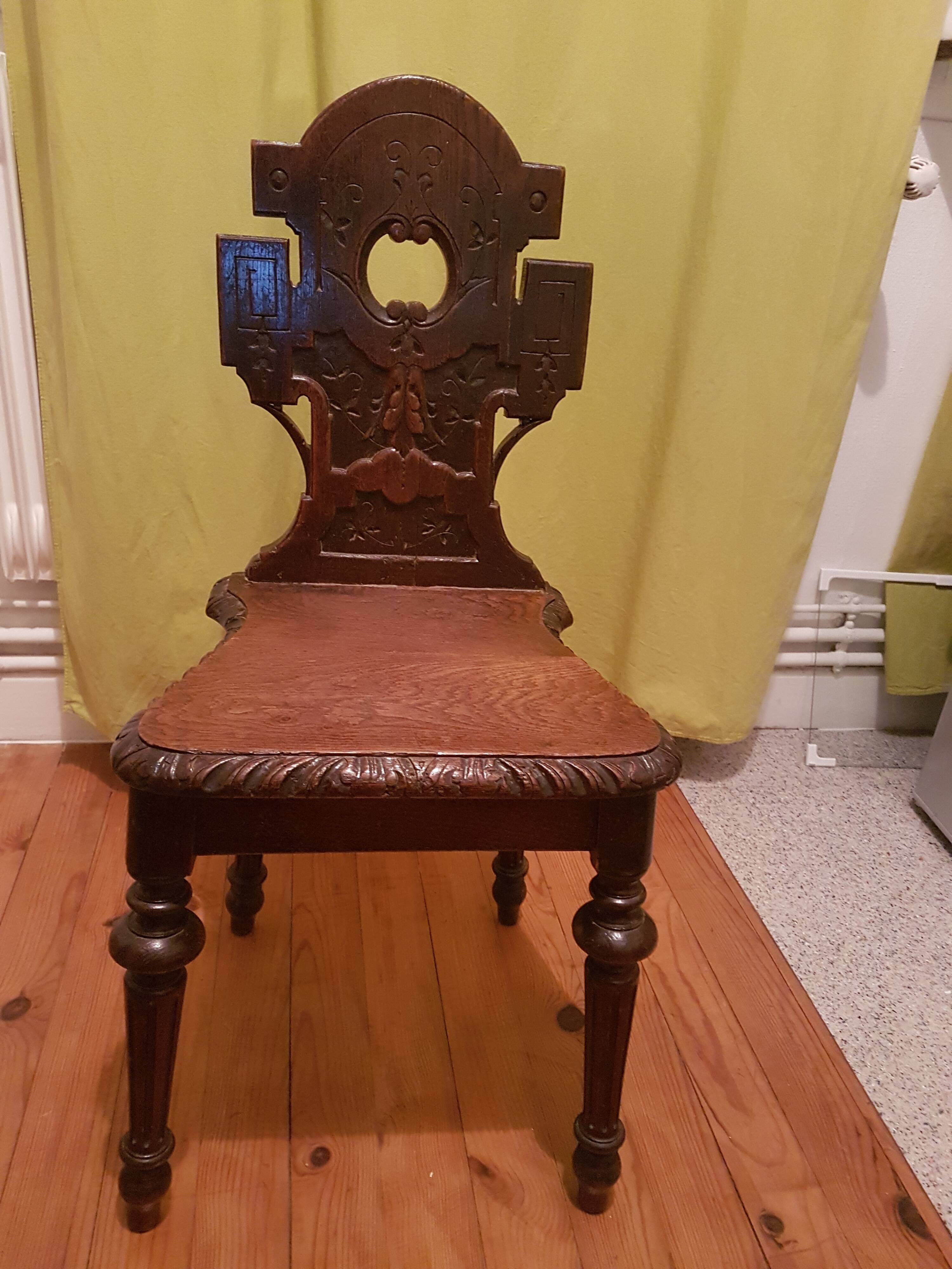 Black forest type exotic solid wood chair