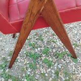 Paire de fauteuils anciens vintage  pieds compas