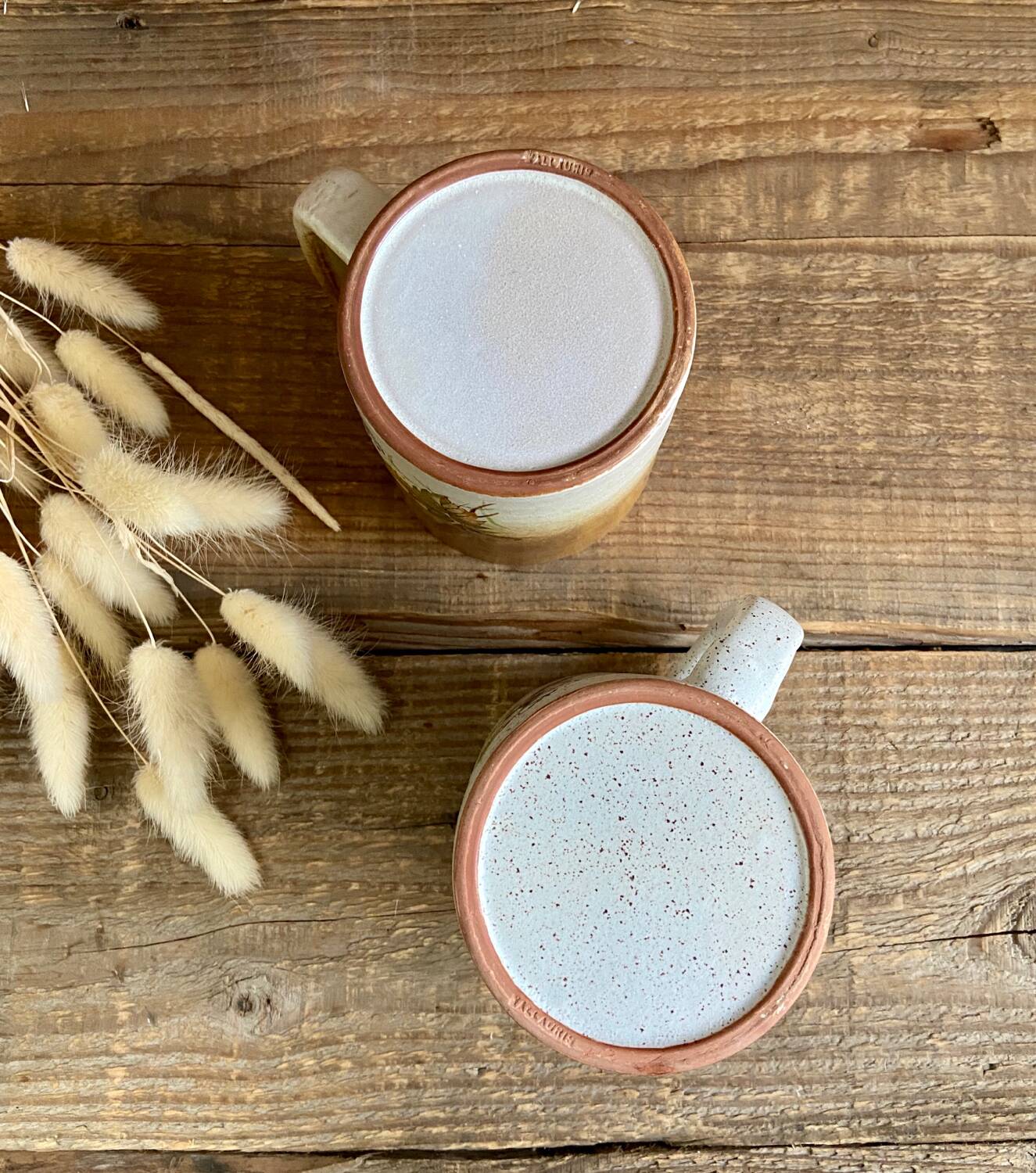 Duo of Vallauris stoneware mugs