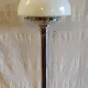 Table lamp in Bauhaus style with chrome metal and opaline globe - mid 20th century.