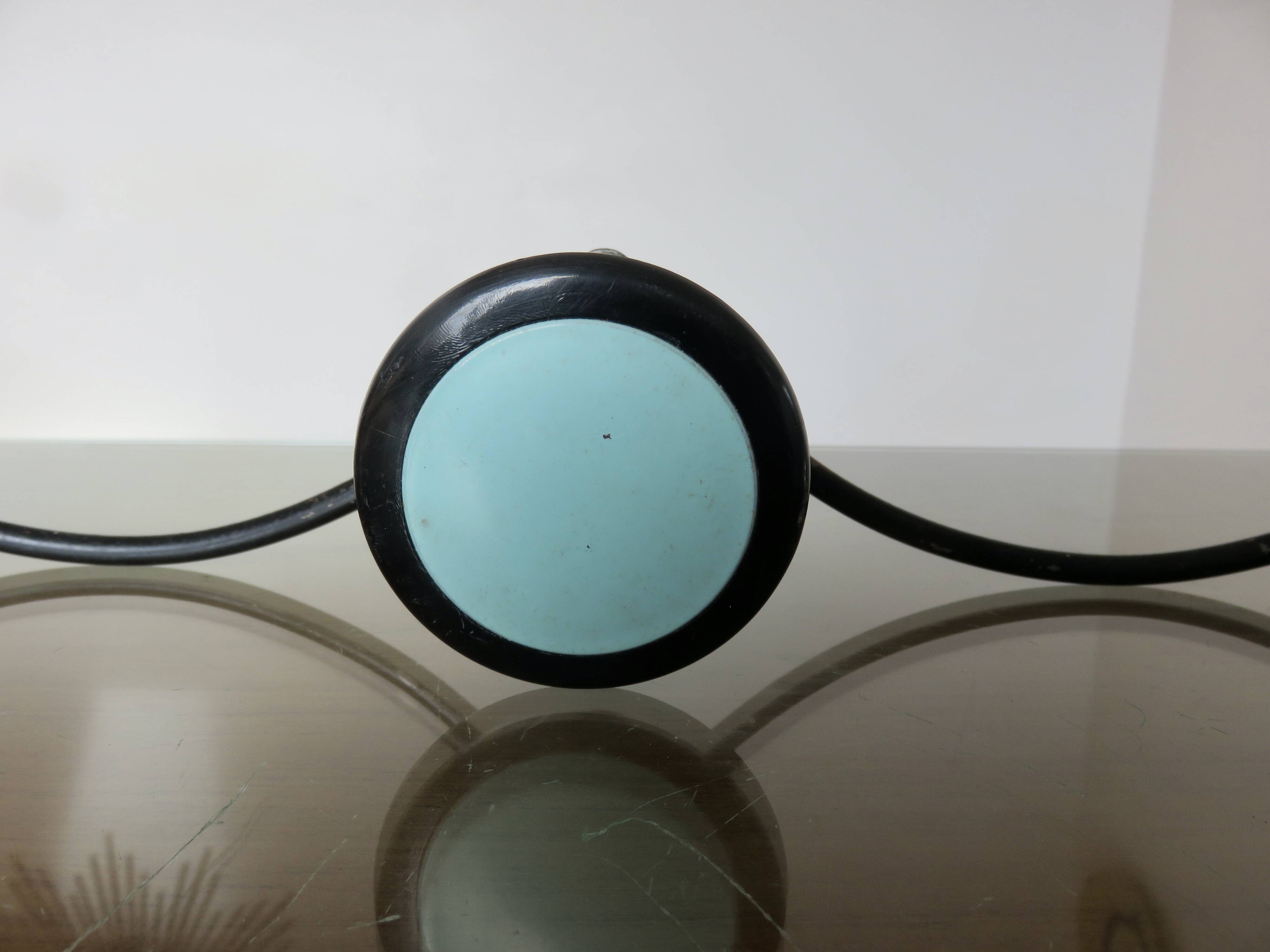 Wall-mounted coat rack, 3 hooks in Bakelite and metal, 1950s/60s