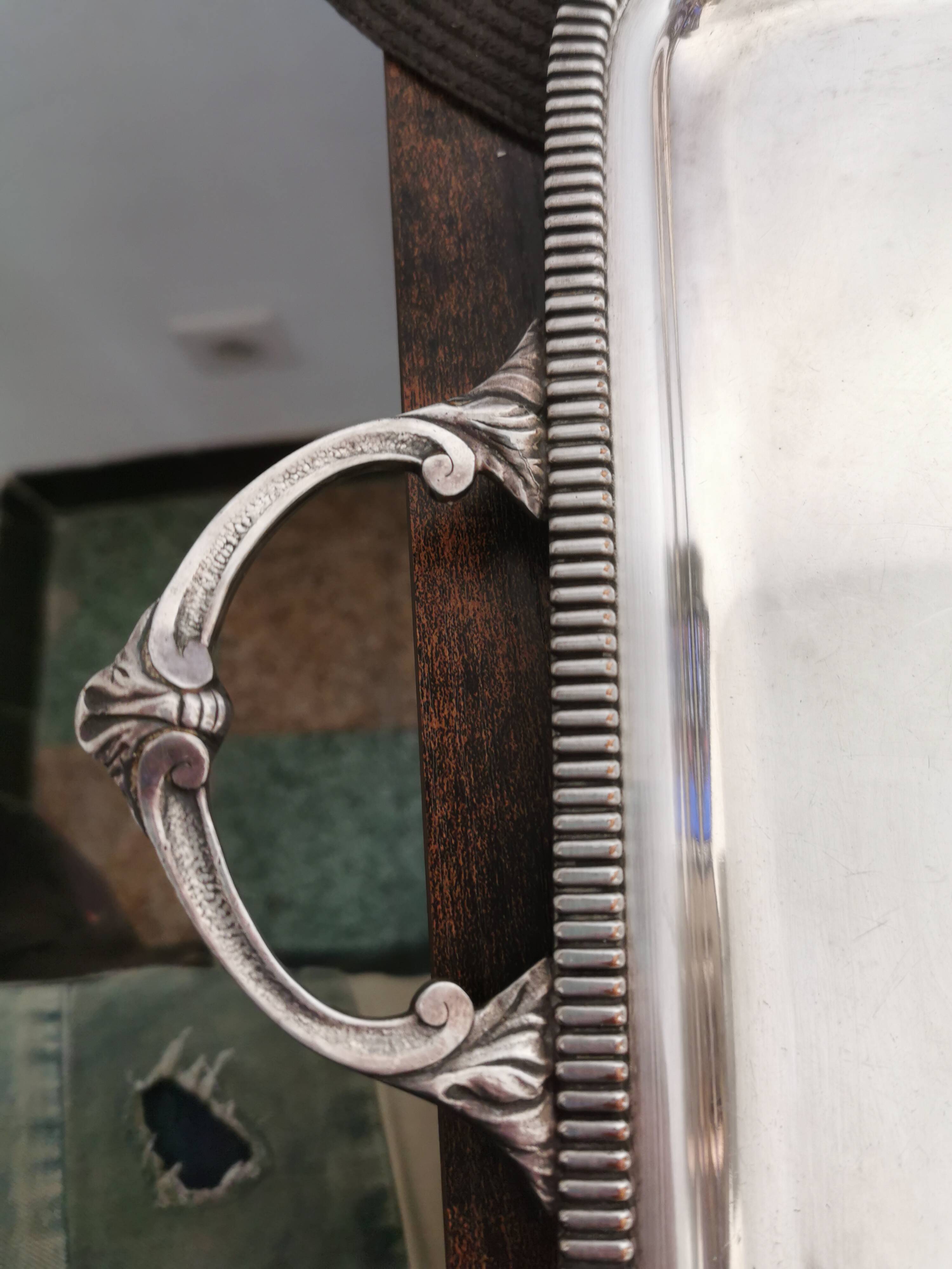 Silver metal tray