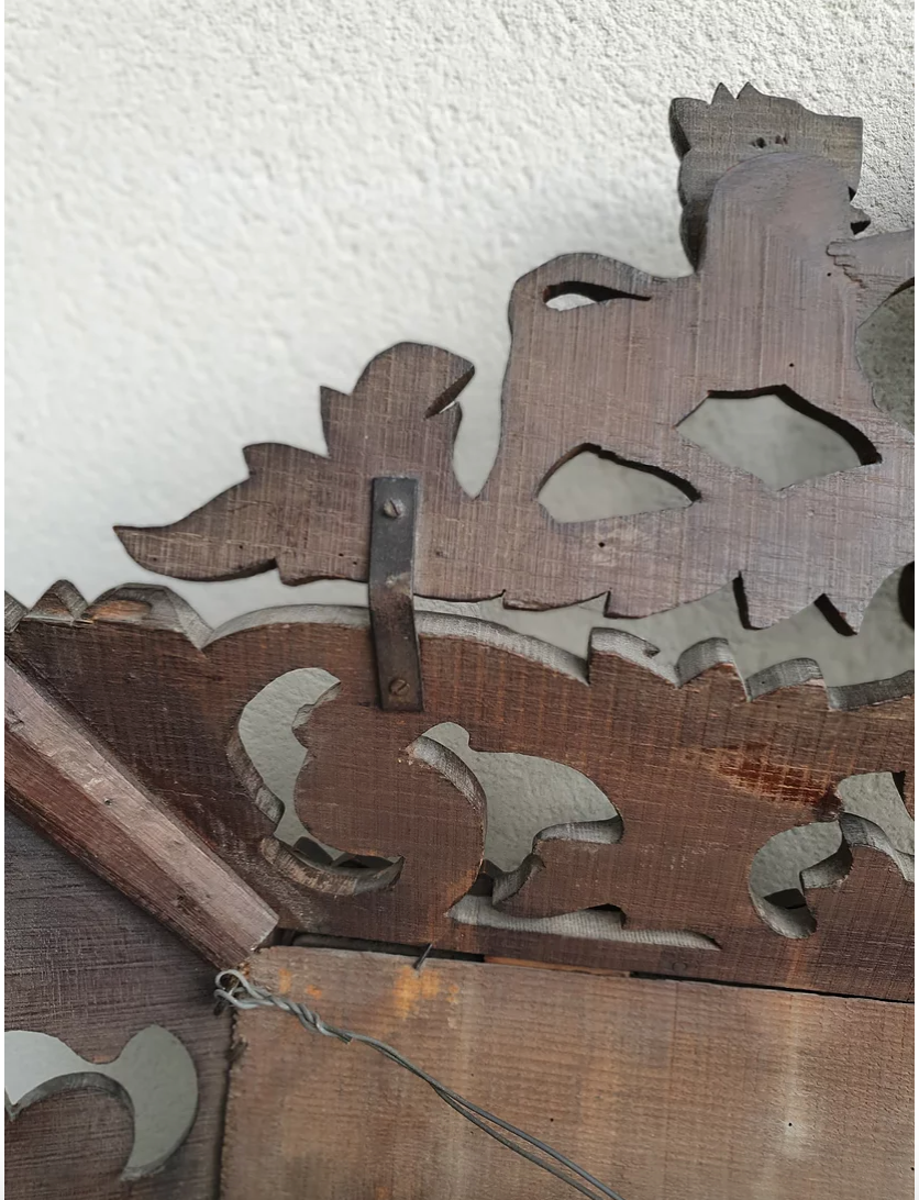 Old wood mirror carved 112x88cm