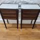 Pair of Louis XVI bedside tables in mahogany - white marble - 3 drawers - gilded