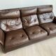 Vintage leather sofa Jacques Coulon 1960s