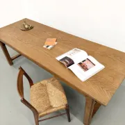 Solid oak farmhouse table, 1970s